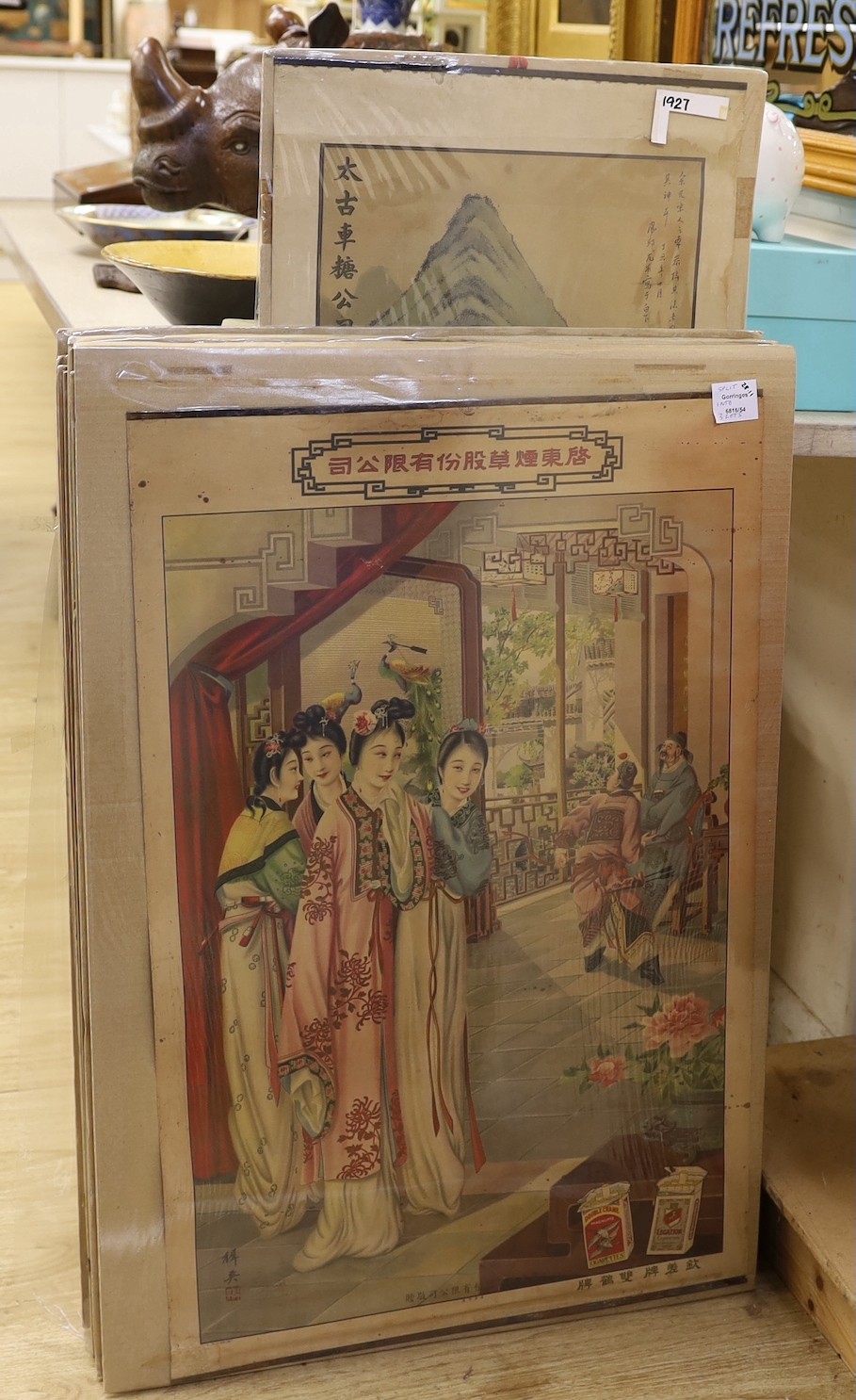 Twelve various Chinese advertising posters, Republic to Communist era